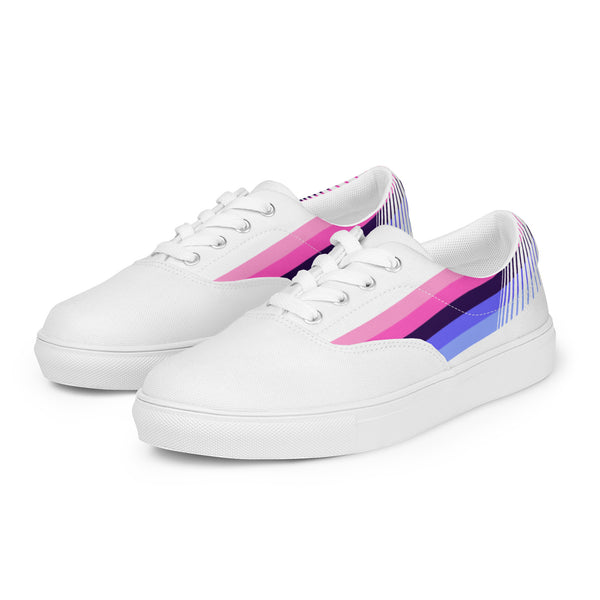 Omnisexual Pride Colors LGBTQ+ Lace-up Canvas Shoes Women Sizes