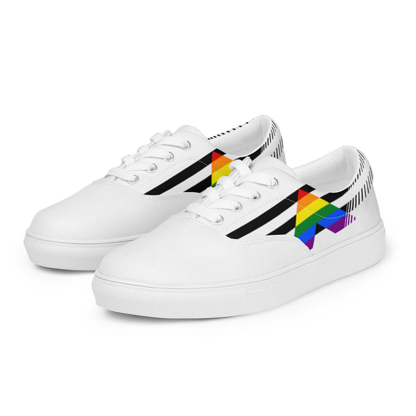 Straight Ally Pride Colors LGBTQ+ Lace-up Canvas Women's Shoes