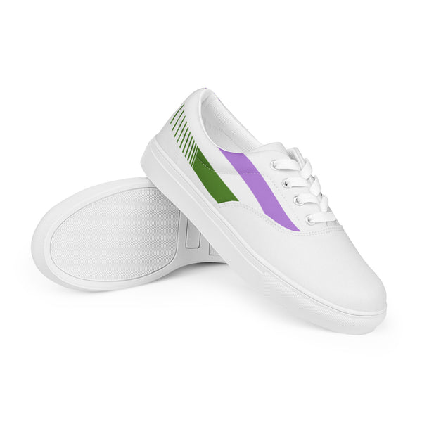 Genderqueer Pride Colors LGBTQ+ Lace-up Canvas Shoes Women Sizes