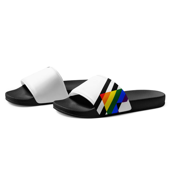 Ally Diagonal Flag Colors LGBTQ+ Women's Slides
