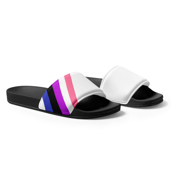 Genderfluid Diagonal Flag Colors LGBTQ+ Slides Women Sizes