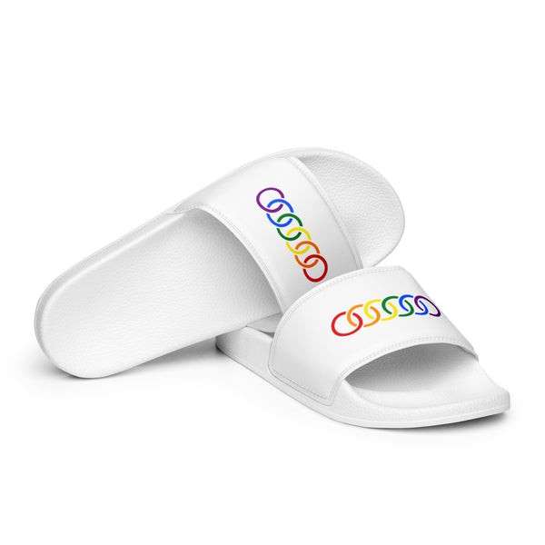 Gay Pride Rainbow Circles Graphic LGBTQ+ Women's Slides